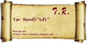 Tar Renátó névjegykártya